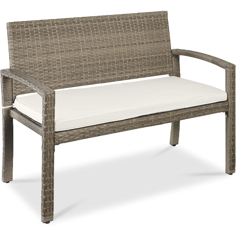 Wicker 2-Seat Outdoor Patio Bench