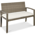 Wicker 2-Seat Outdoor Patio Bench