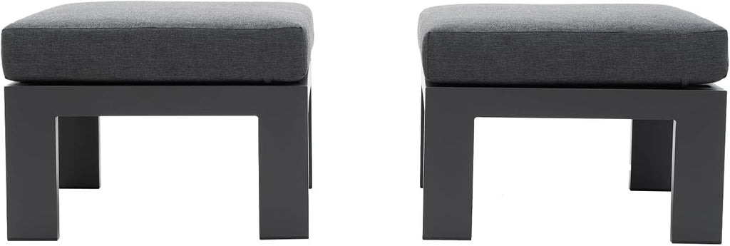 Aluminum Patio Ottoman Footstool Set