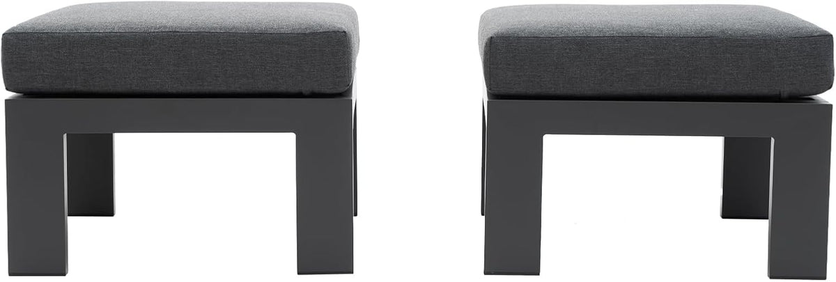 Aluminum Patio Ottoman Footstool Set