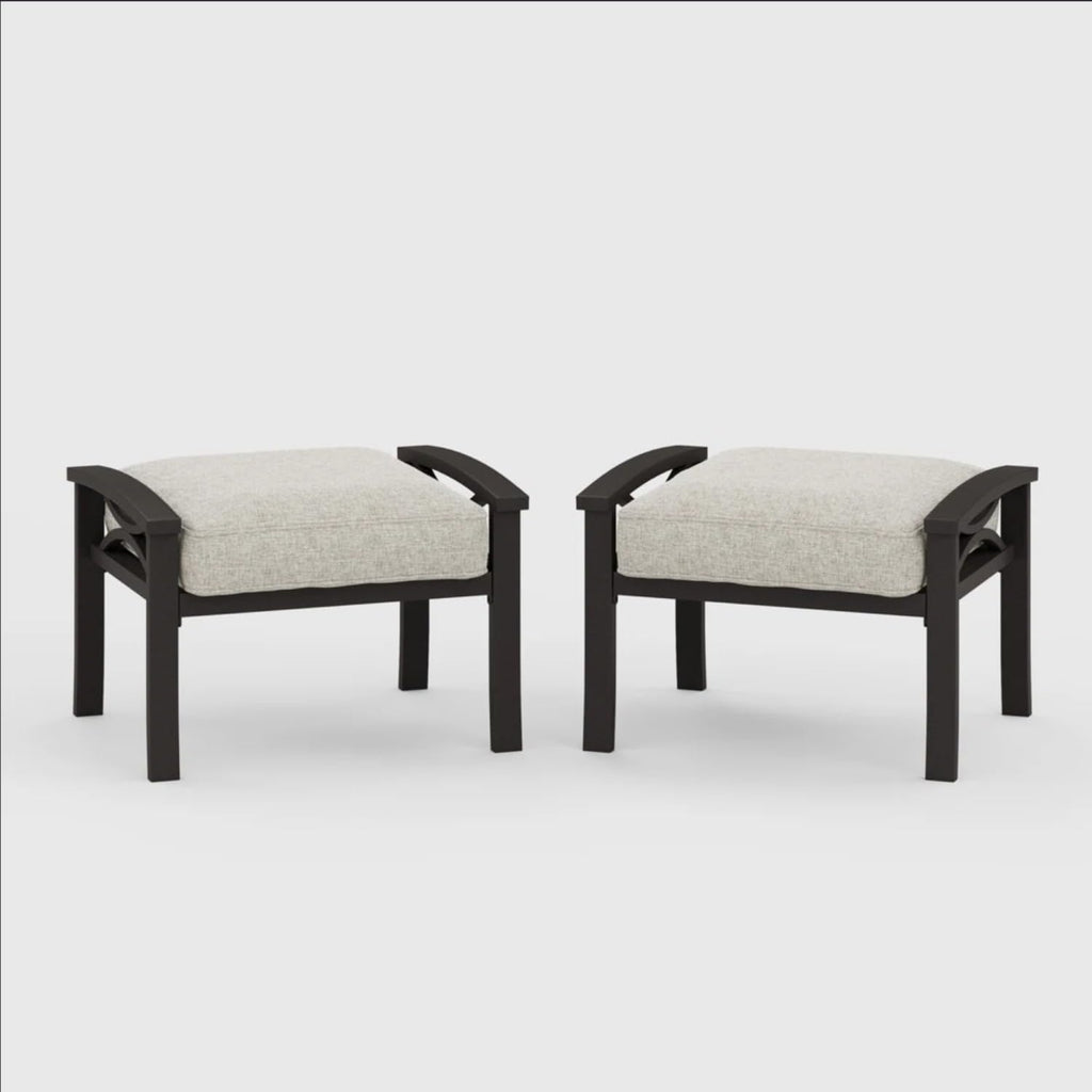 Metal Ottoman Set With Soft Cushions