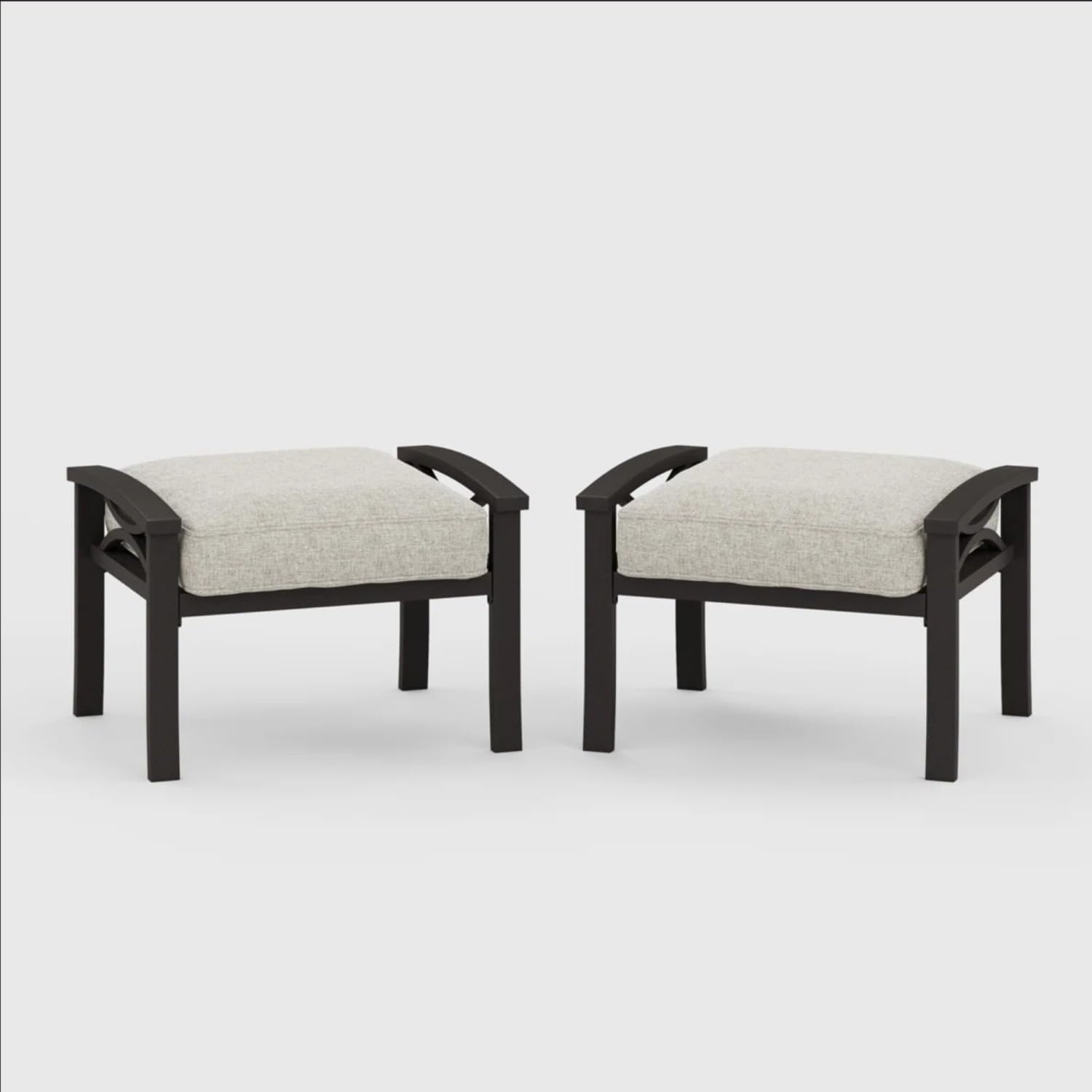 Metal Ottoman Set With Soft Cushions