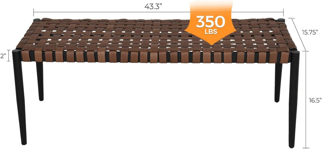 Wicker 2-Seat Outdoor Patio Bench