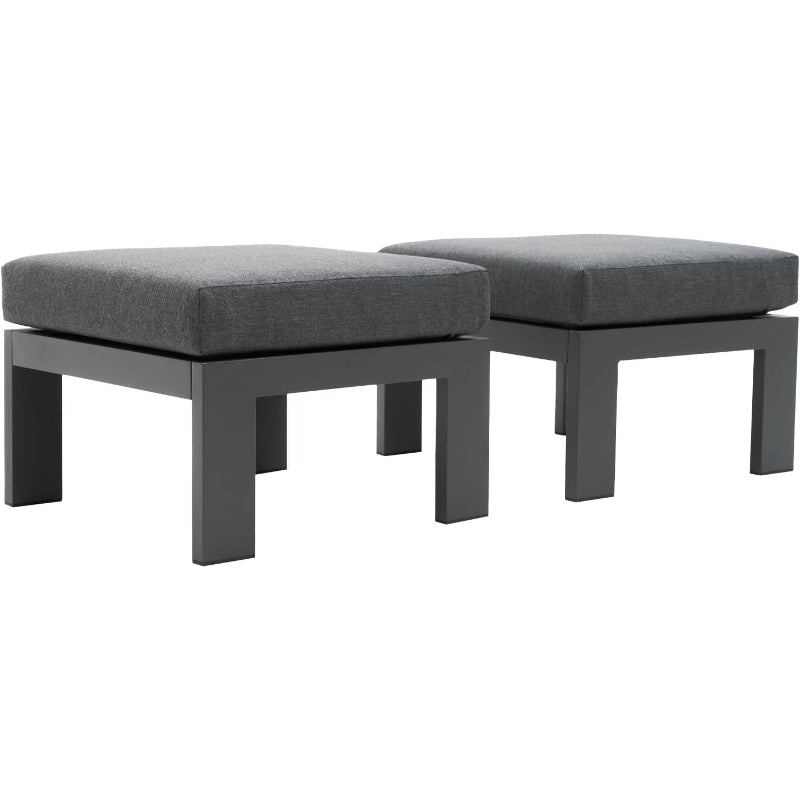 Aluminum Patio Ottoman Footstool Set