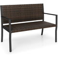 PE Rattan Outdoor Loveseat Bench