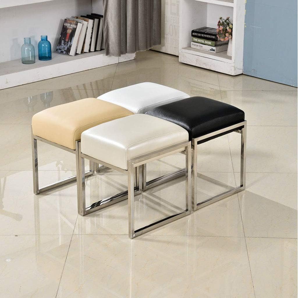 Stainless Steel Upholstered Ottoman Stool