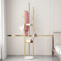 Gold Freestanding Coat Rack with Marble Base