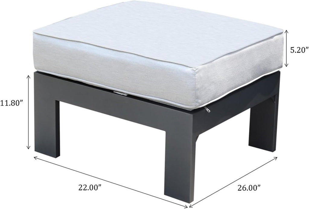 Aluminum Patio Ottoman With Cushion
