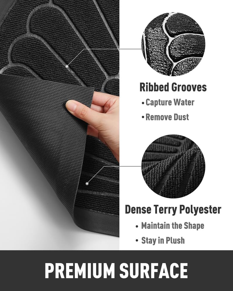 Black Semicircular Door Mat 24x36