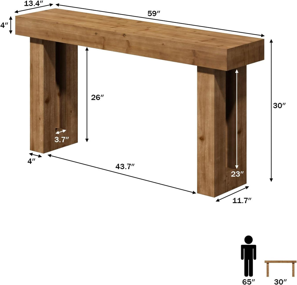 59" Solid Wood Console Table