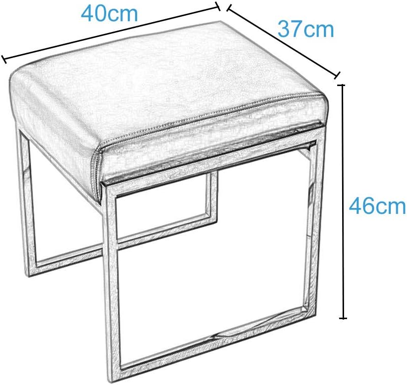 Stainless Steel Upholstered Ottoman Stool
