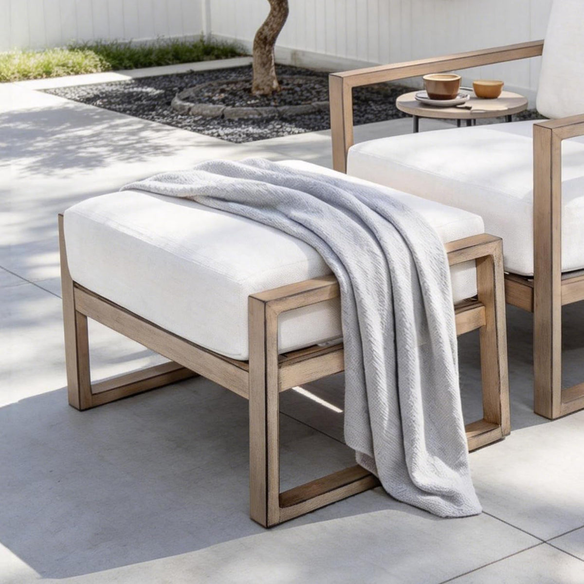 Aluminum Patio Ottoman With Cushion