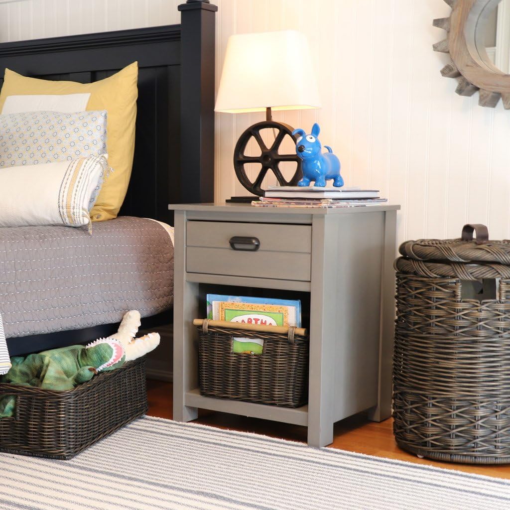 The Basket Lady Wicker Storage Basket with Pole Handle