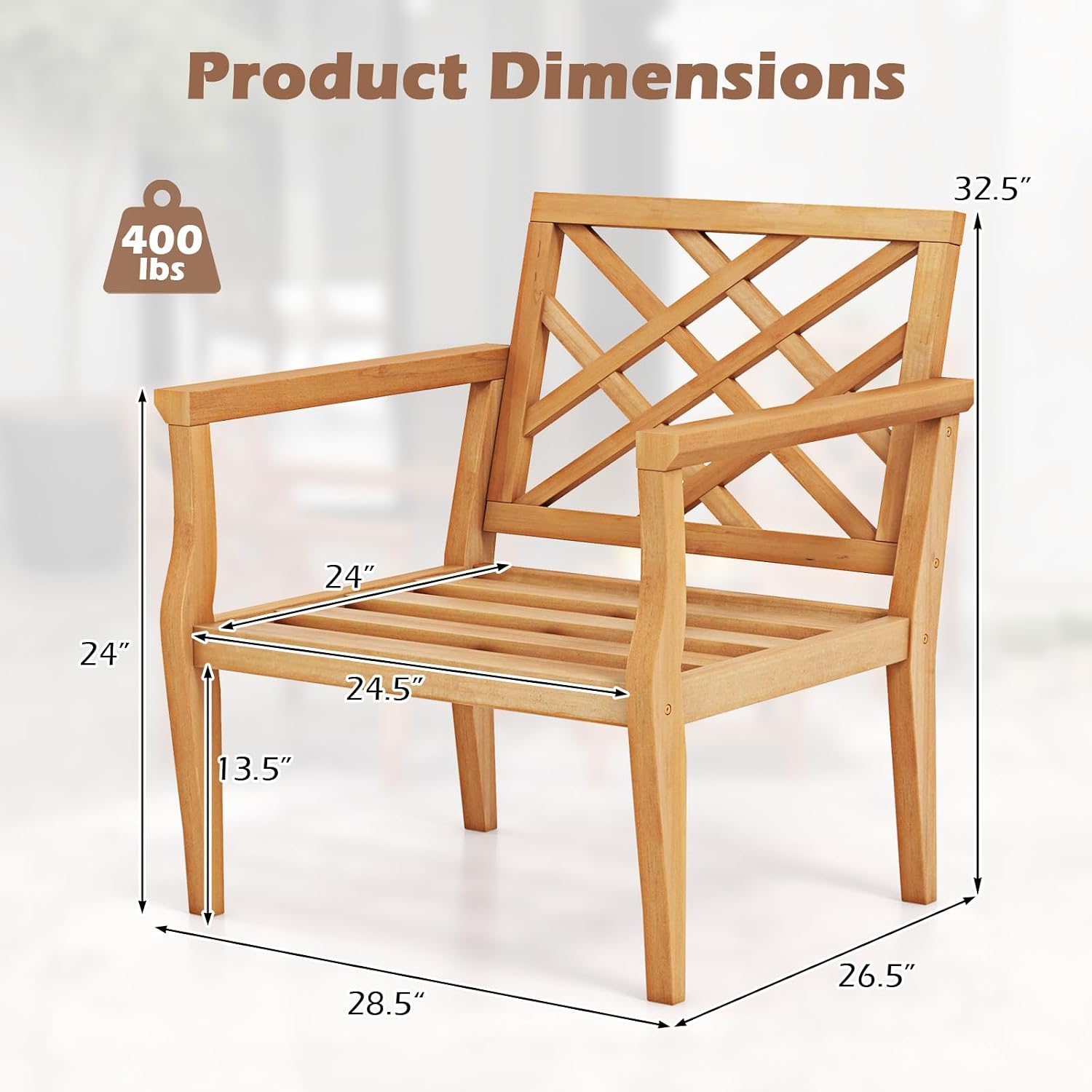 Teak Patio Armchair Outdoor Furniture