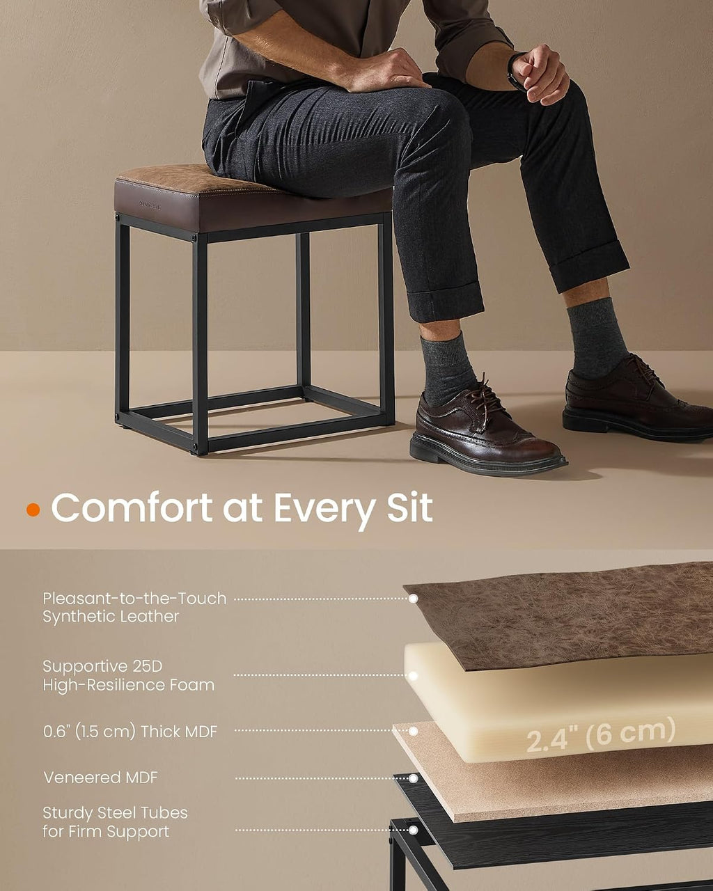 Square Ottoman Coffee Table Steel Frame