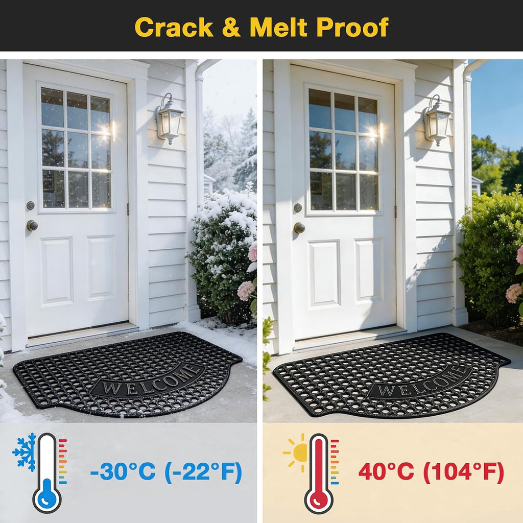 31"x47" Black Drainage Rubber Door Mat
