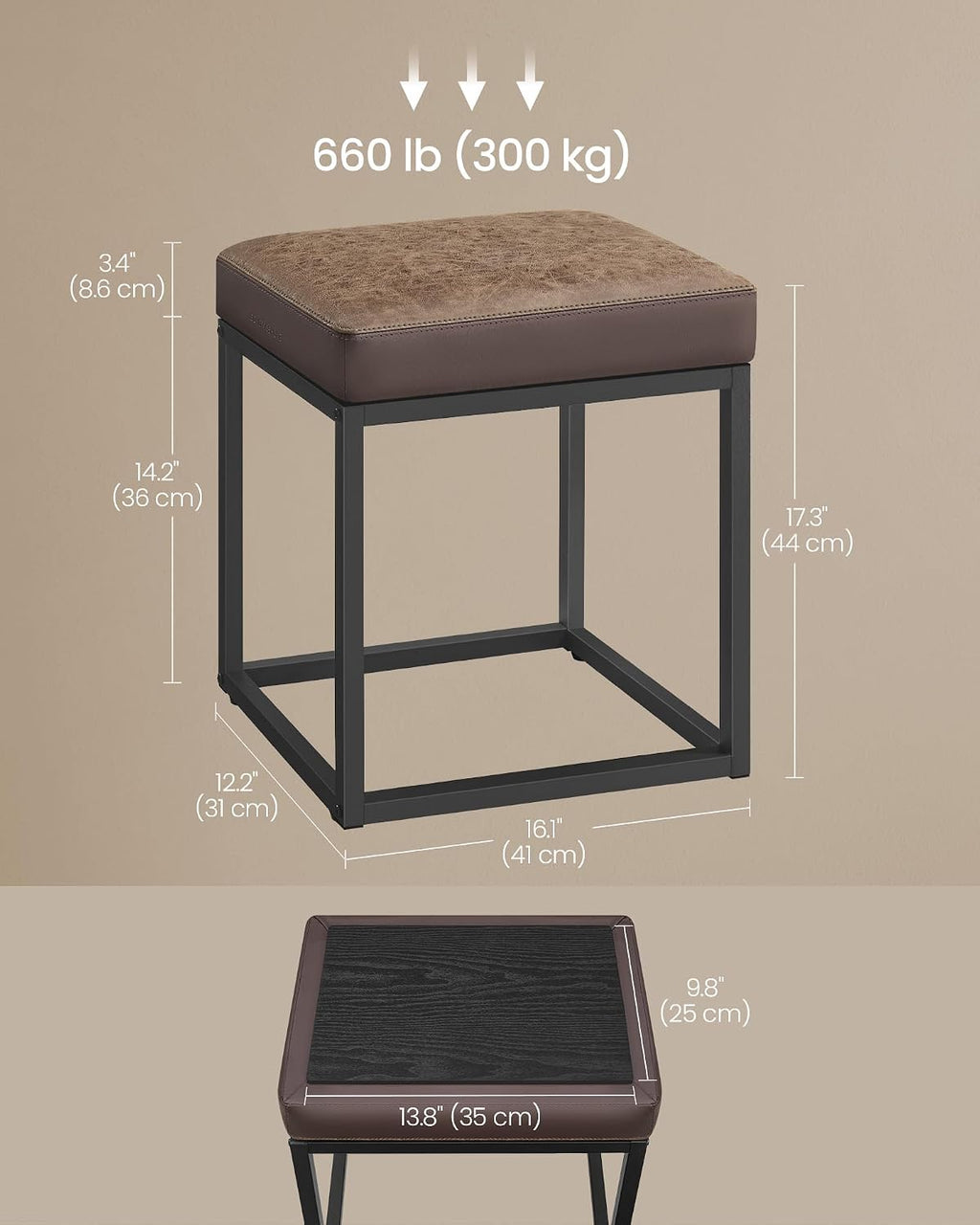 Square Ottoman Coffee Table Steel Frame