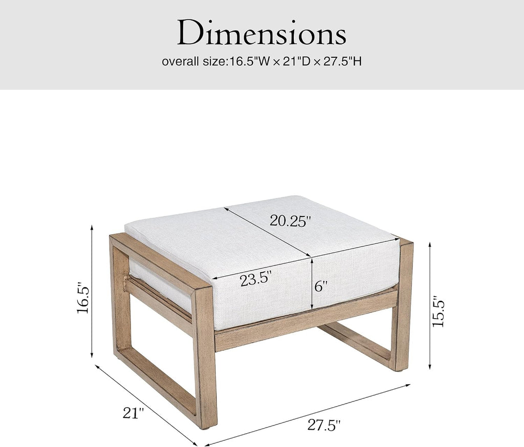 Aluminum Patio Ottoman With Cushion