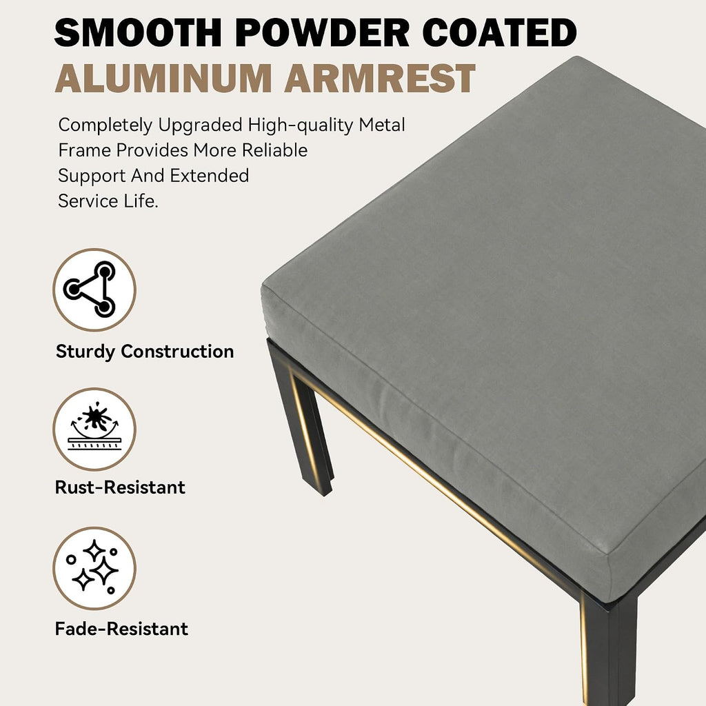 Aluminum Patio Ottoman Set With Cushion