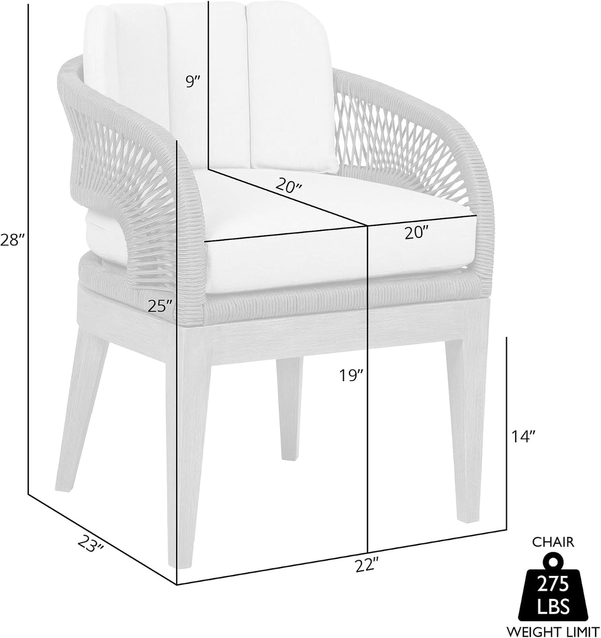 Eucalyptus Rope Patio Dining Chairs