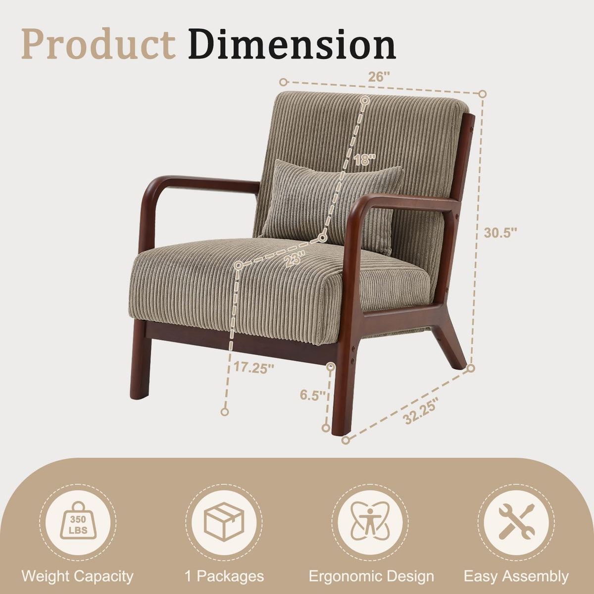 Eucalyptus Wood Patio Lounge Chair