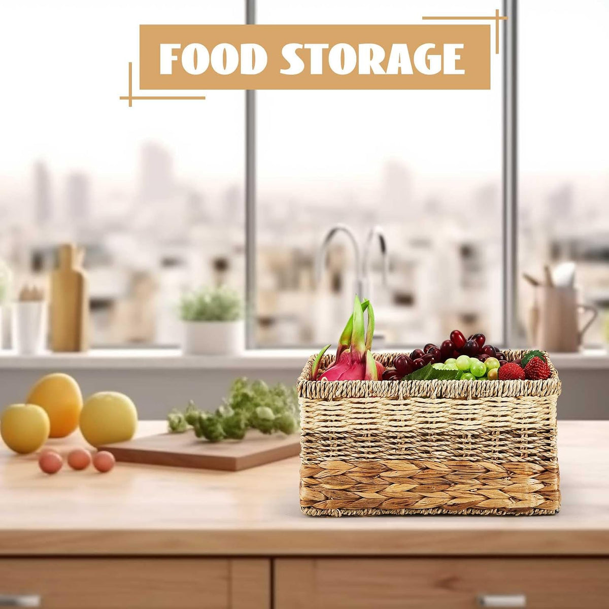 4 Pack Wicker Storage Baskets
