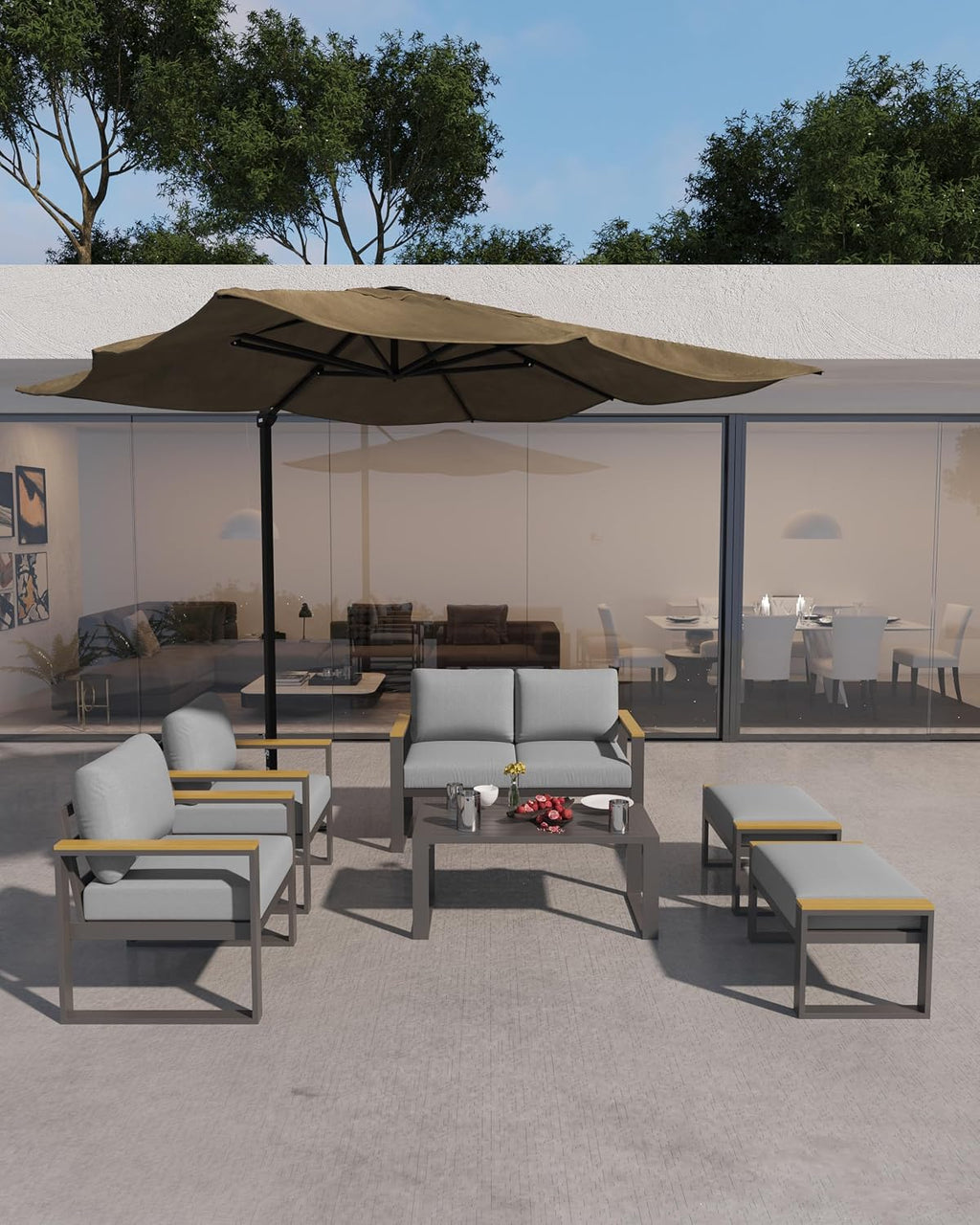 Aluminum Patio Furniture Ottoman Set
