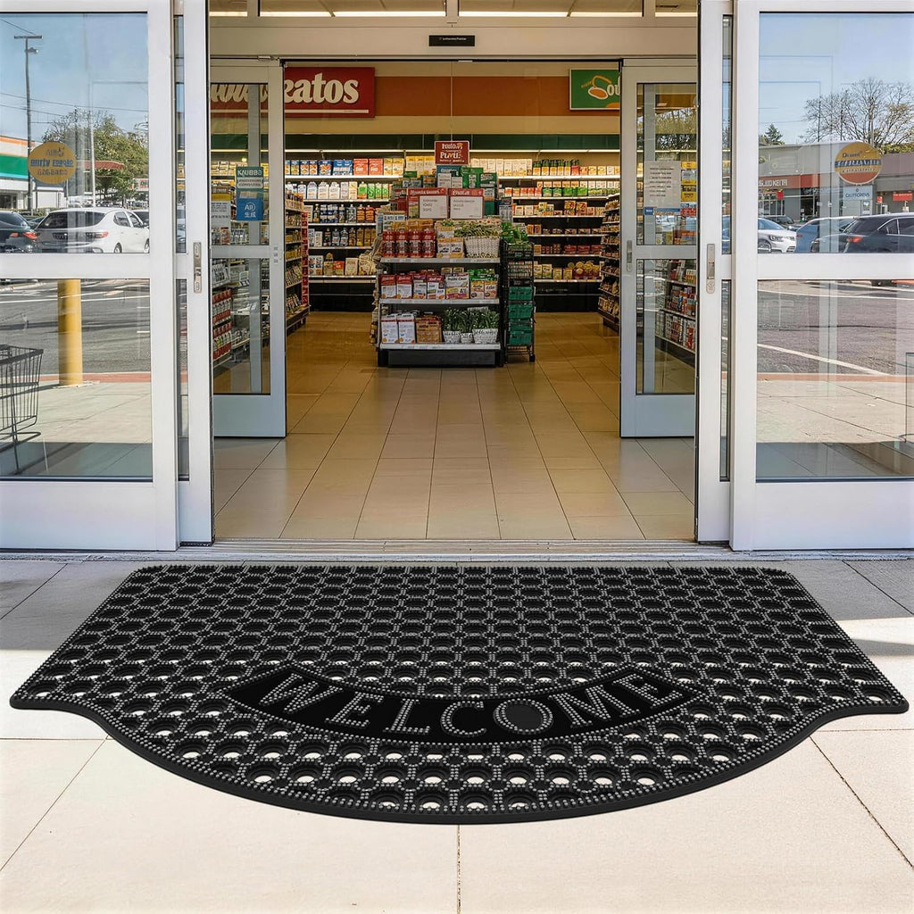 31"x47" Black Drainage Rubber Door Mat