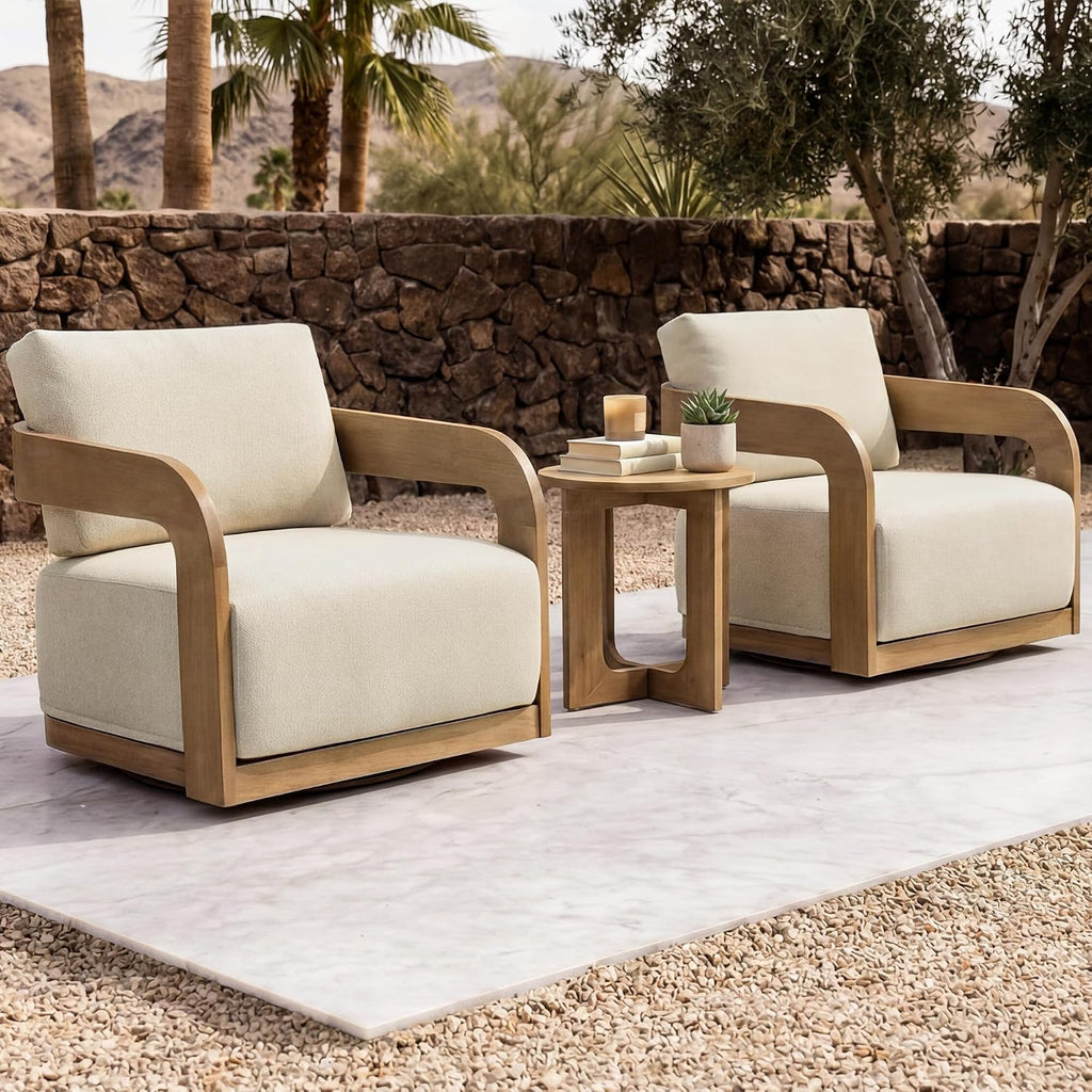 Eucalyptus Patio Swivel Bistro Set