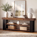 63" 3-Tier Solid Wood Console Table