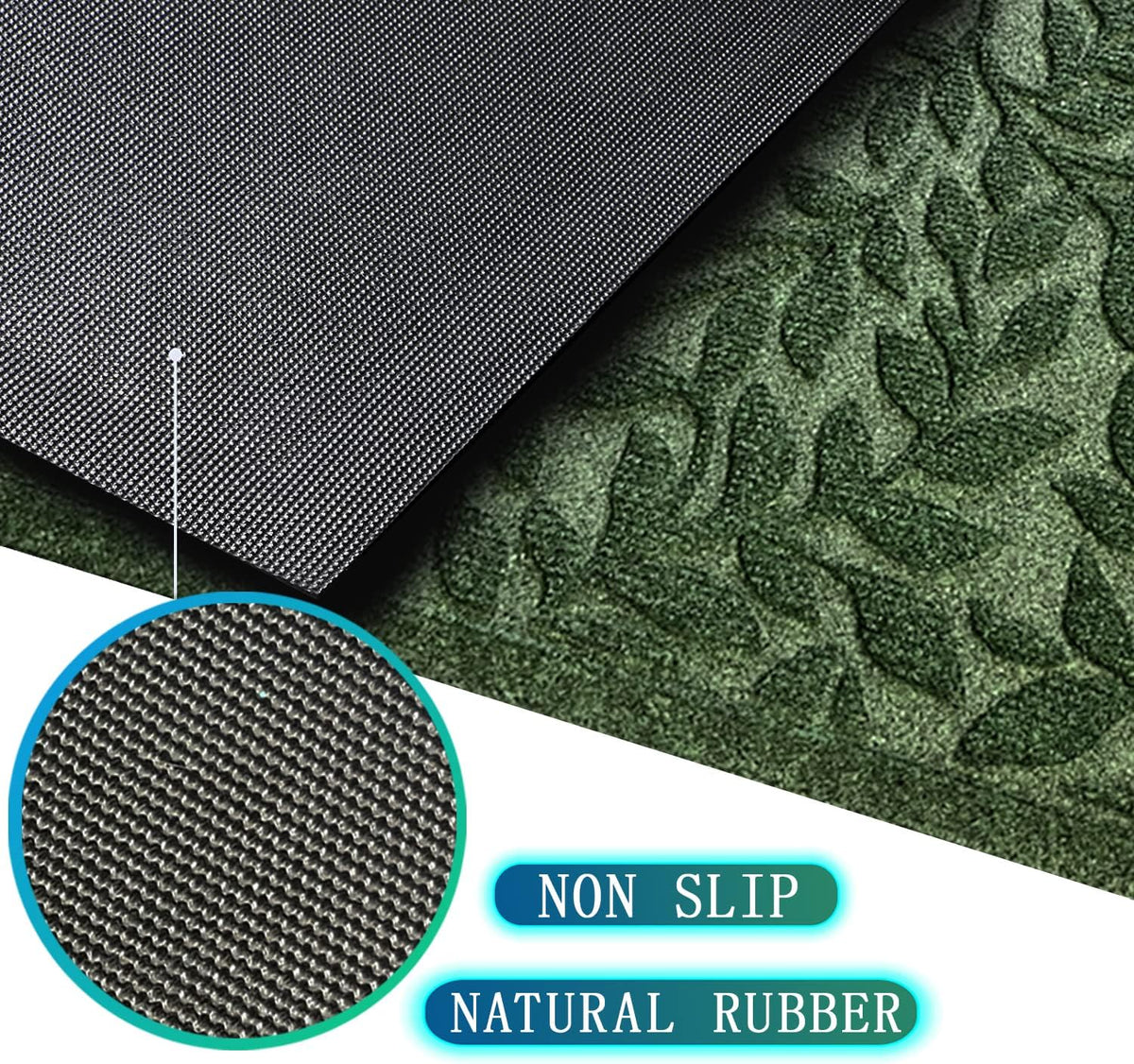 Green Rubber Welcome Mat 23x35