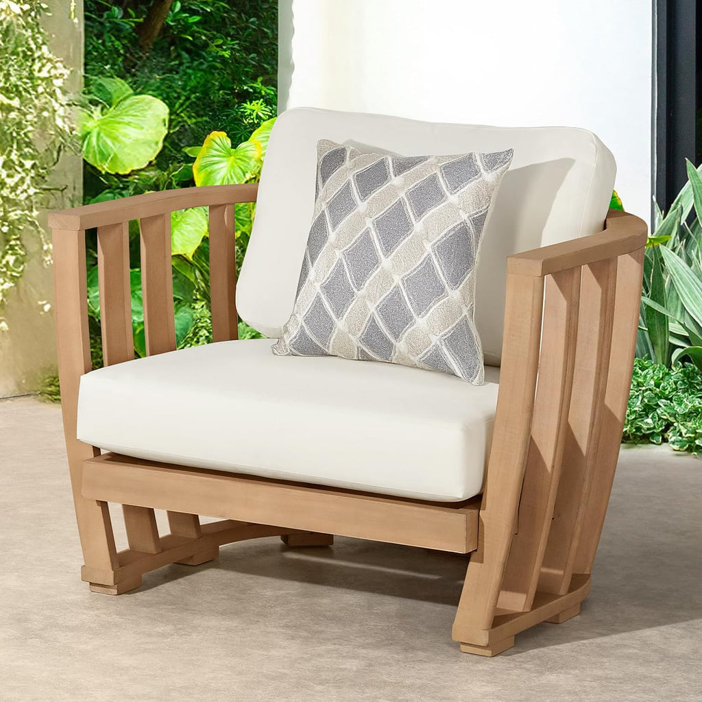 Eucalyptus Wood Outdoor Patio Armchair