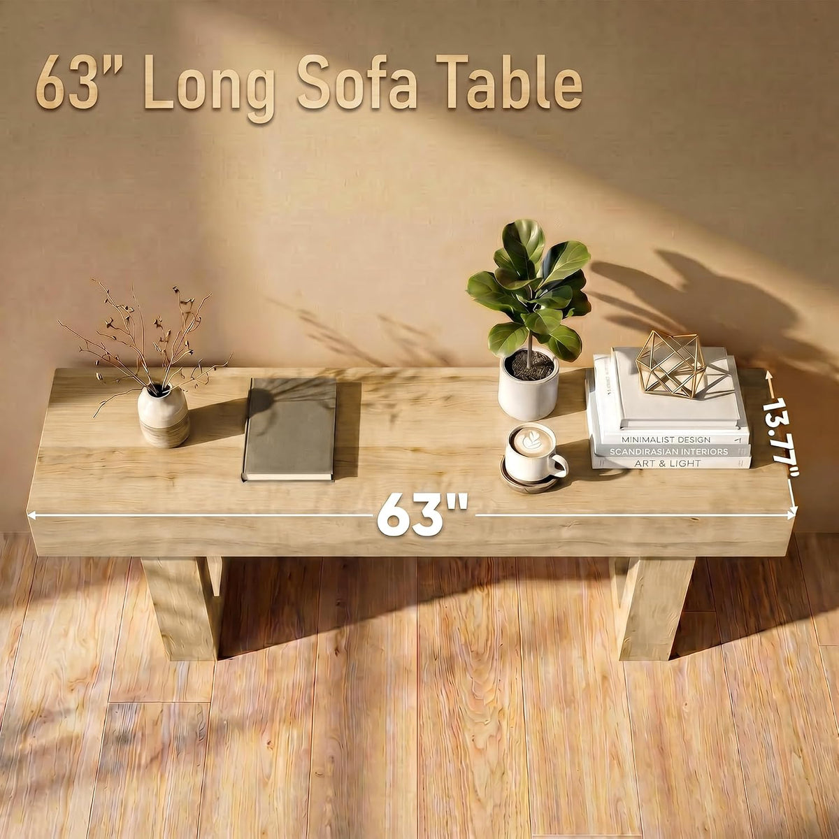 63" Wooden Console Table