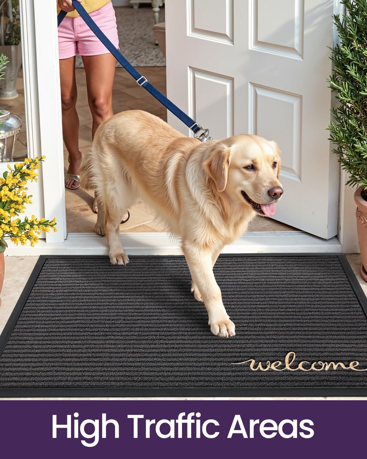 Rubber Welcome Doormat 24x36