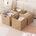 Foldable Paper Woven Cube Bins Set of 4