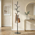 Black Freestanding Coat Rack with Marble Base
