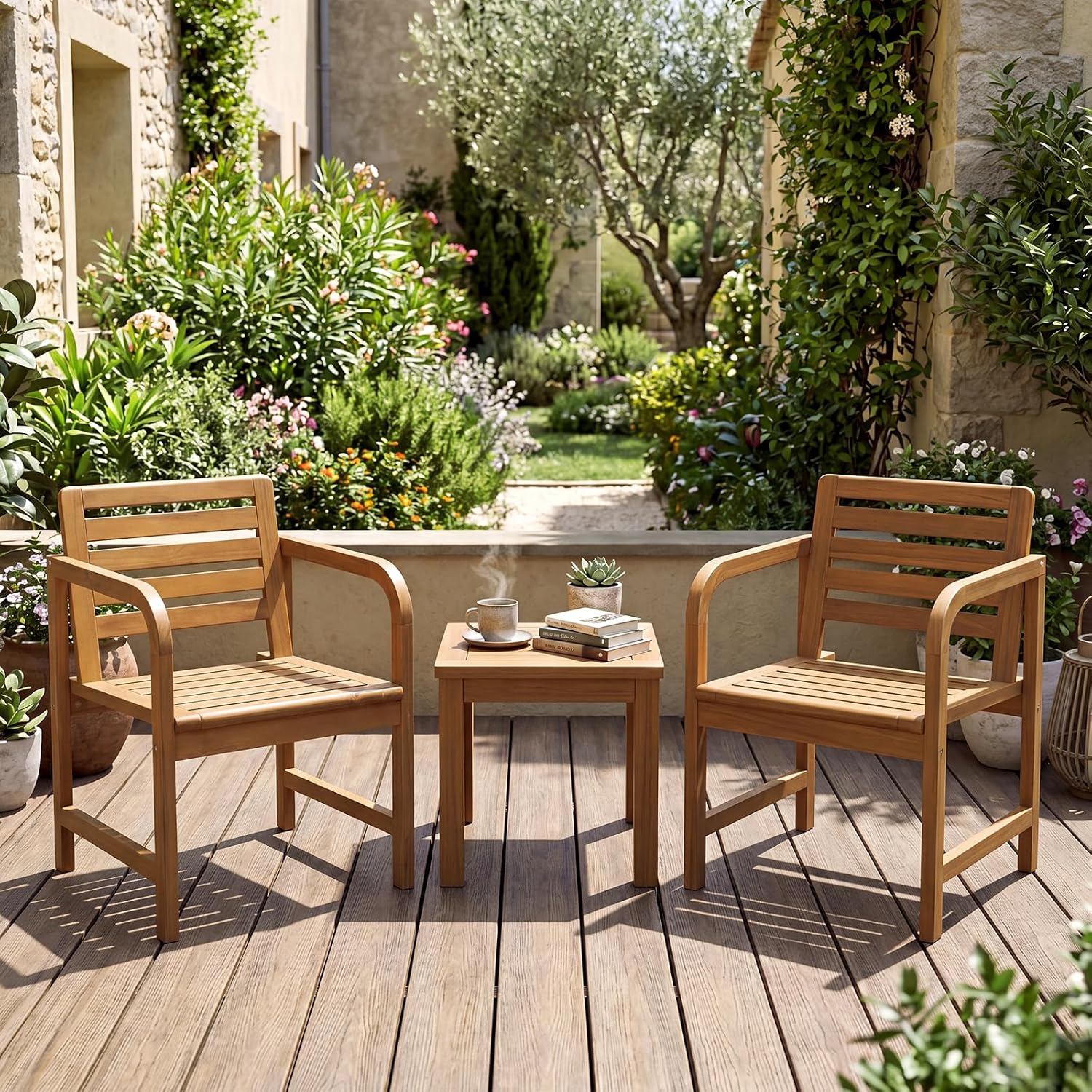 Teak Patio Outdoor Dining Armchair