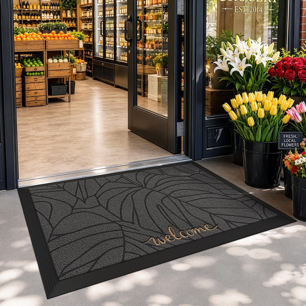 Grey Welcome Mat 24x36