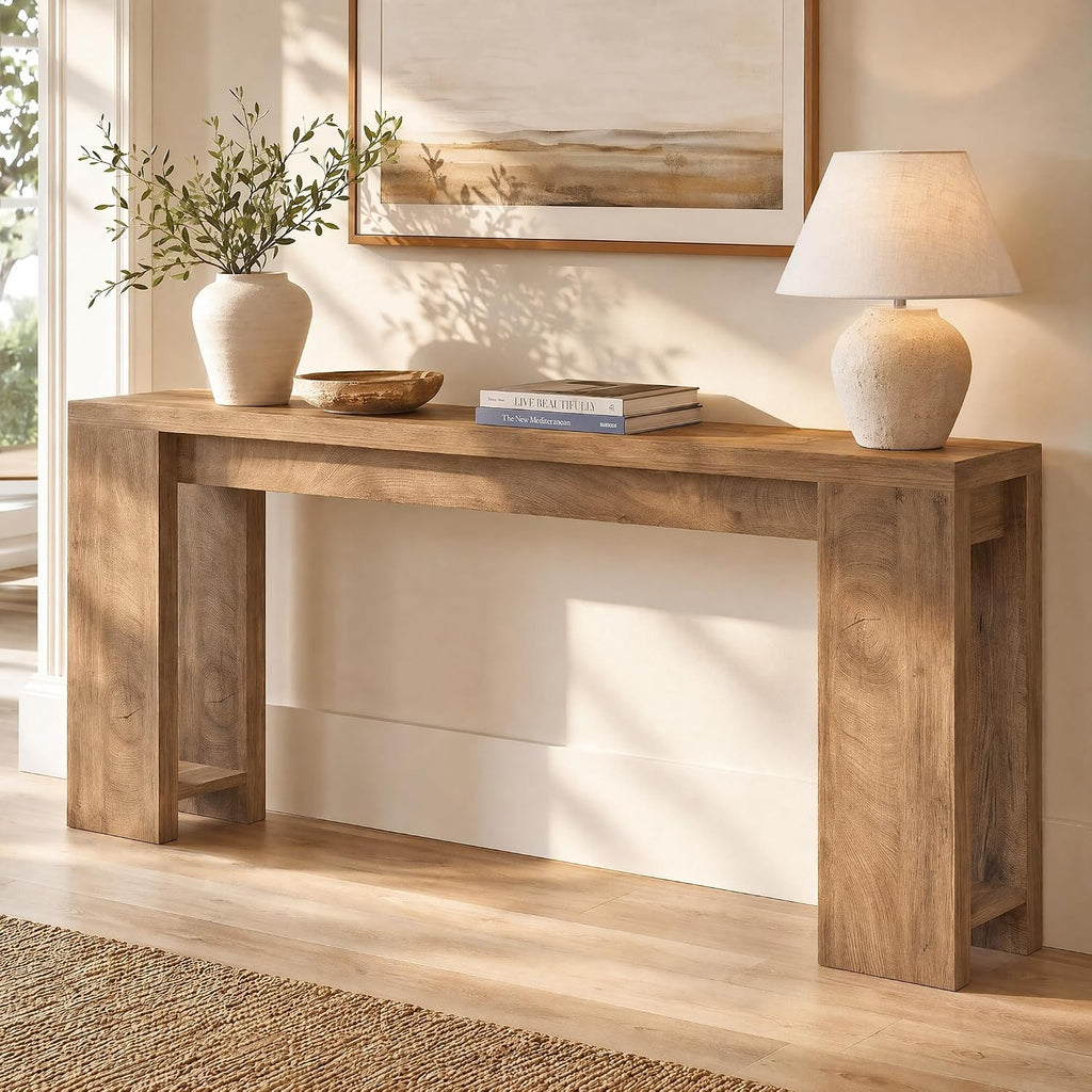 70.9" Light Brown Console Table