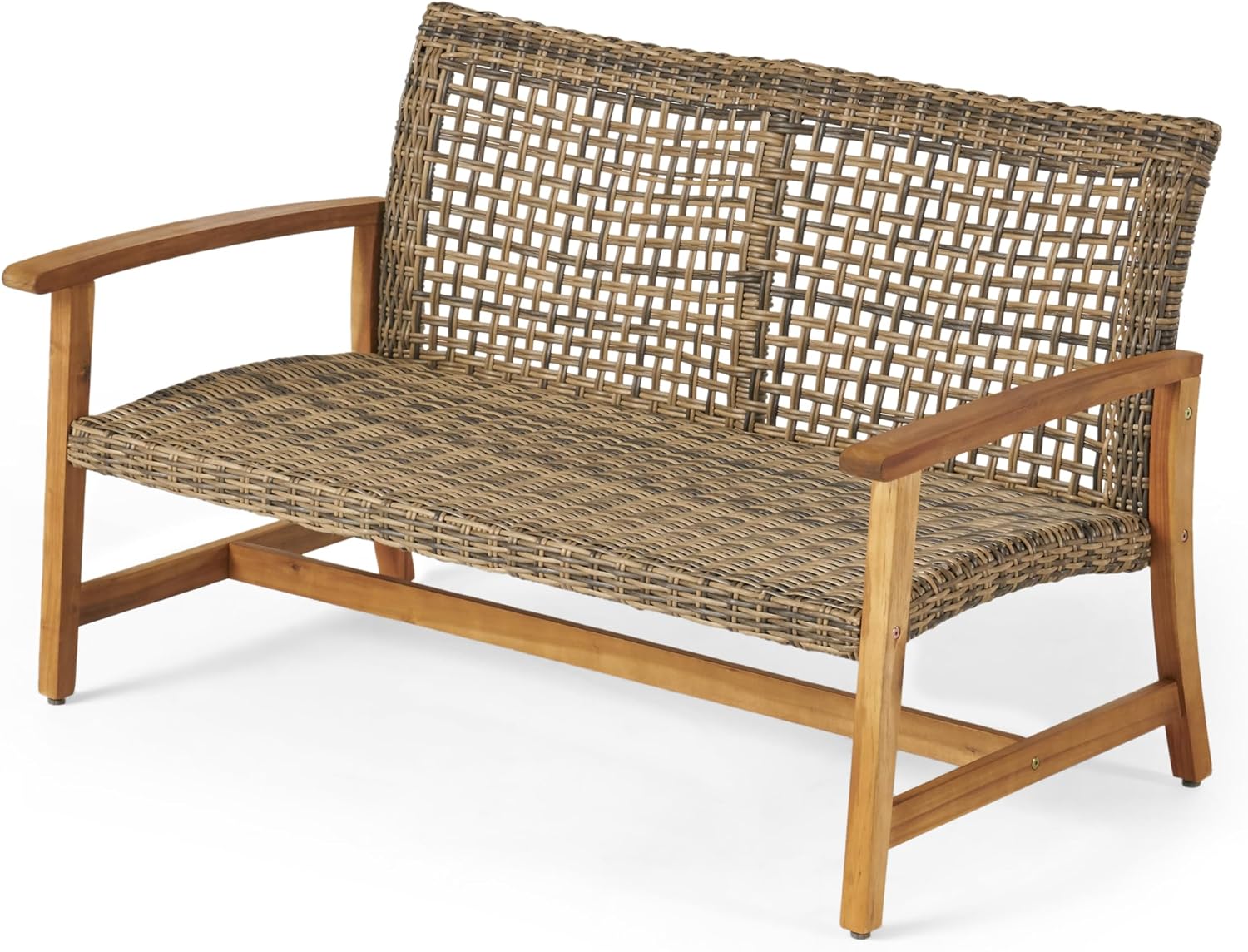 Acacia Wicker Outdoor Patio Bench
