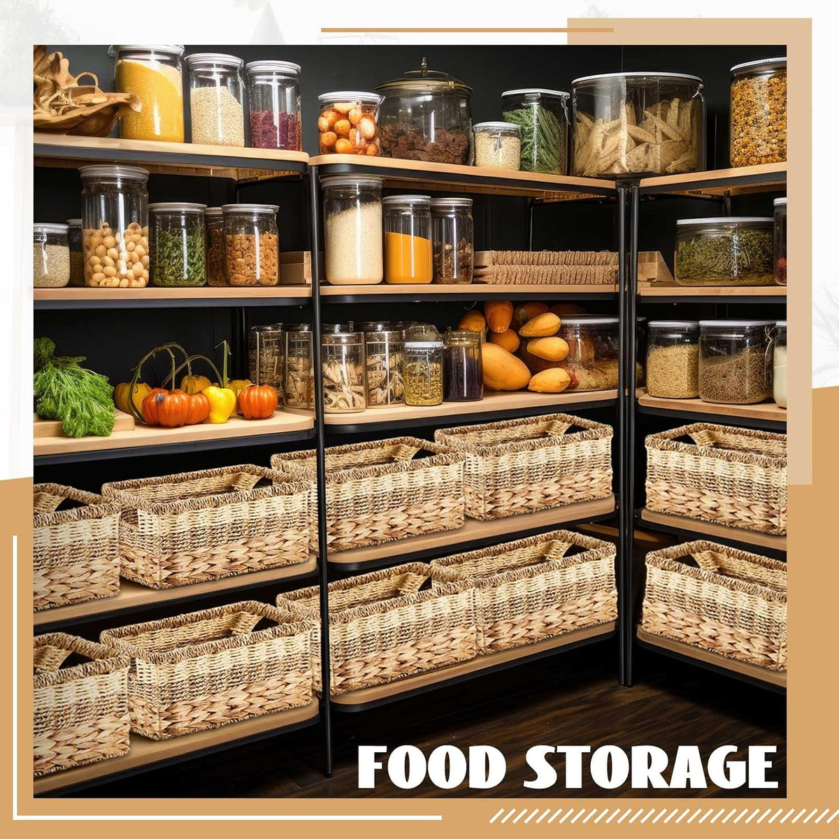 4 Pack Wicker Storage Baskets