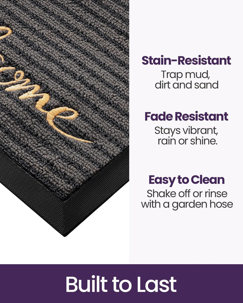 Rubber Welcome Doormat 24x36