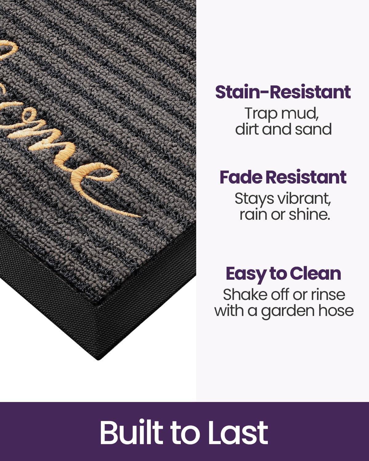 Rubber Welcome Doormat 24x36