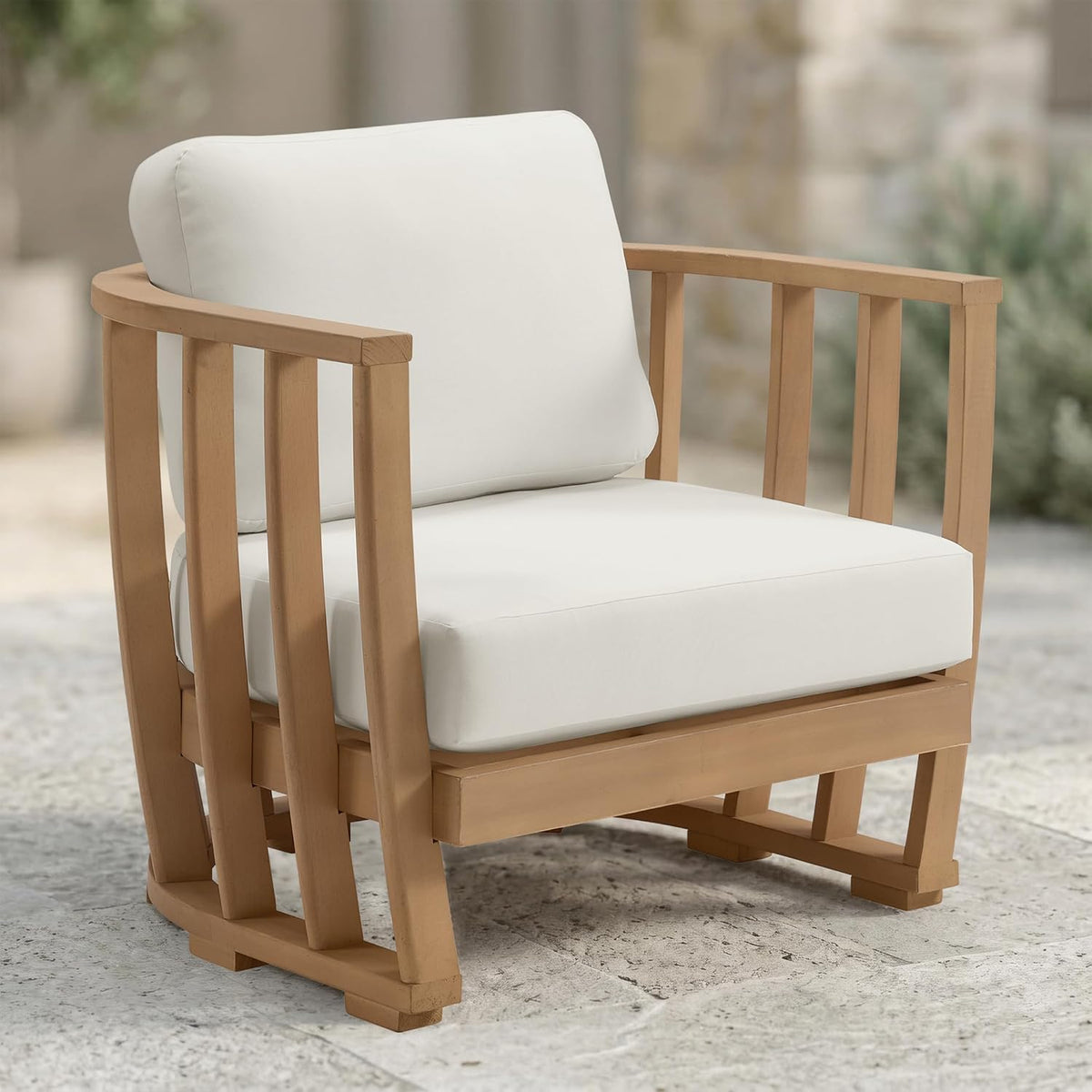 Eucalyptus Wood Outdoor Patio Armchair