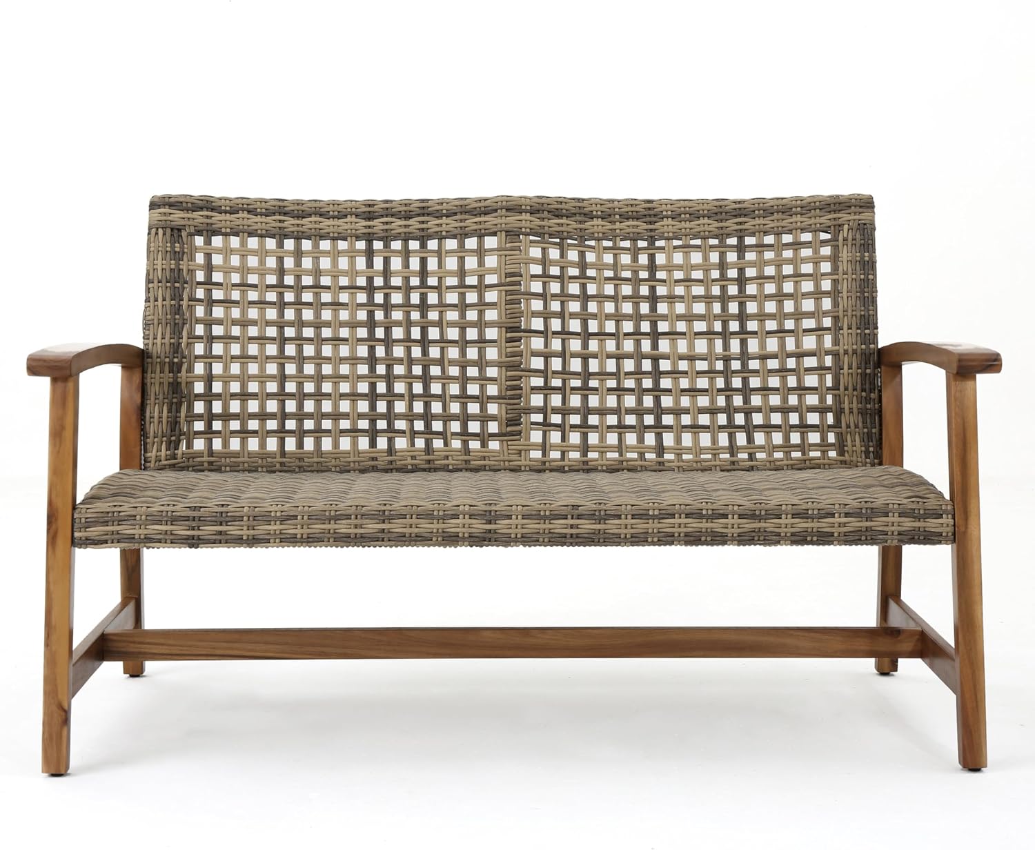 Acacia Wicker Patio Loveseat Bench