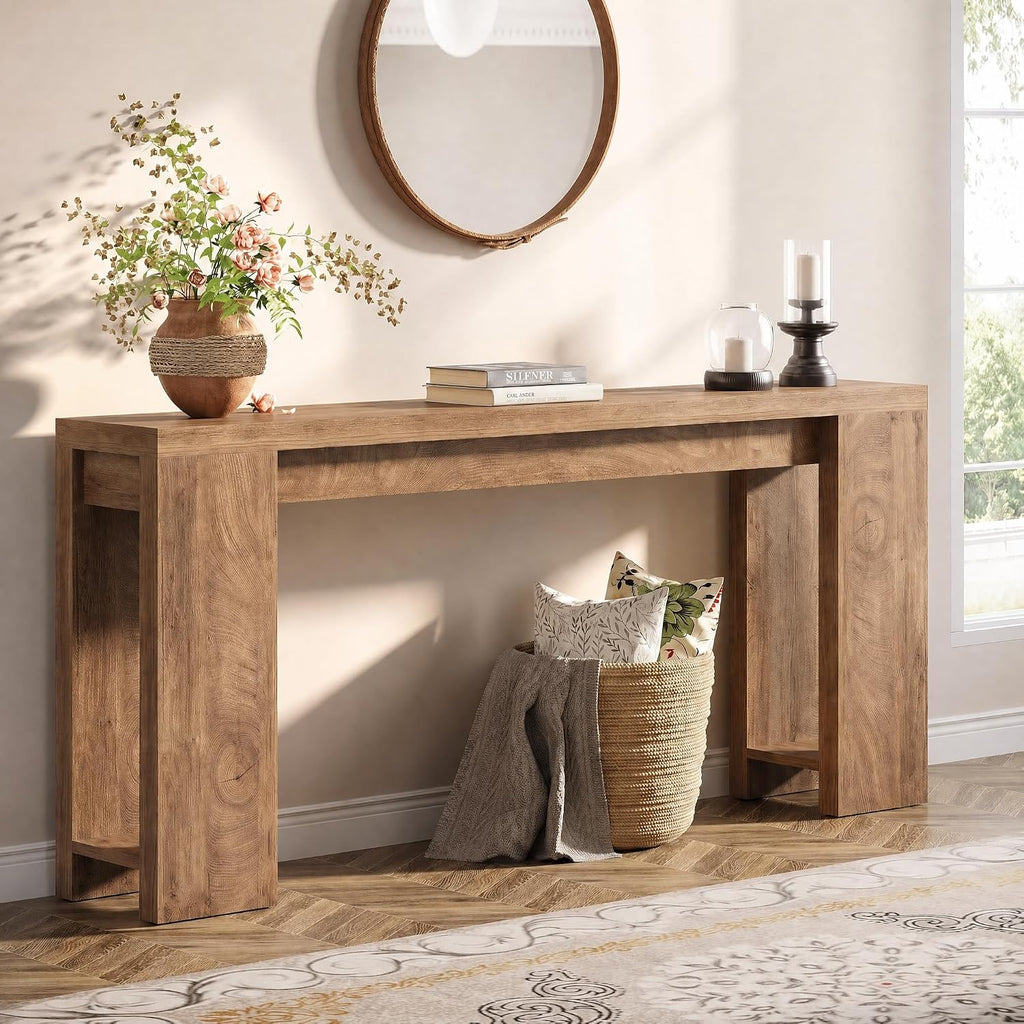 70.9" Light Brown Console Table