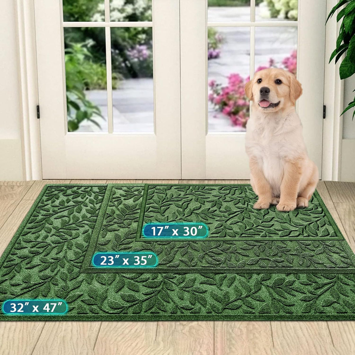 Green Rubber Welcome Mat 23x35