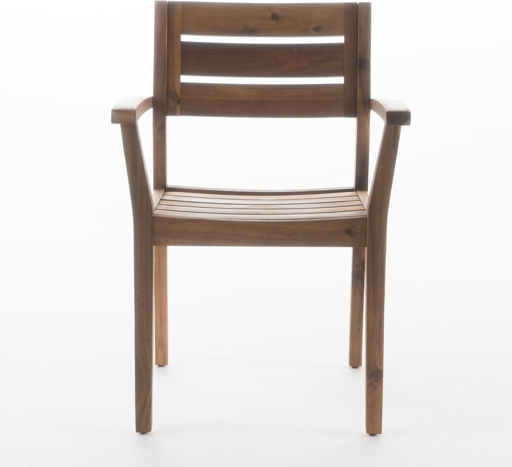 Acacia Wood Patio Dining Chair Set