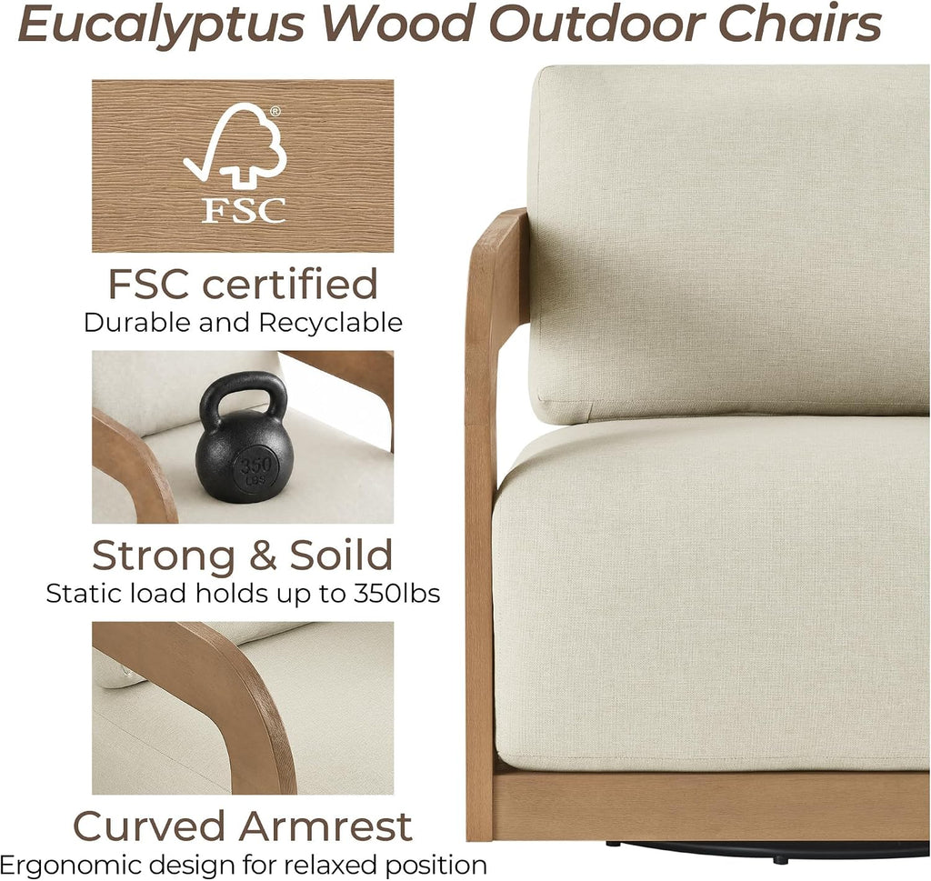 Eucalyptus Patio Swivel Bistro Set