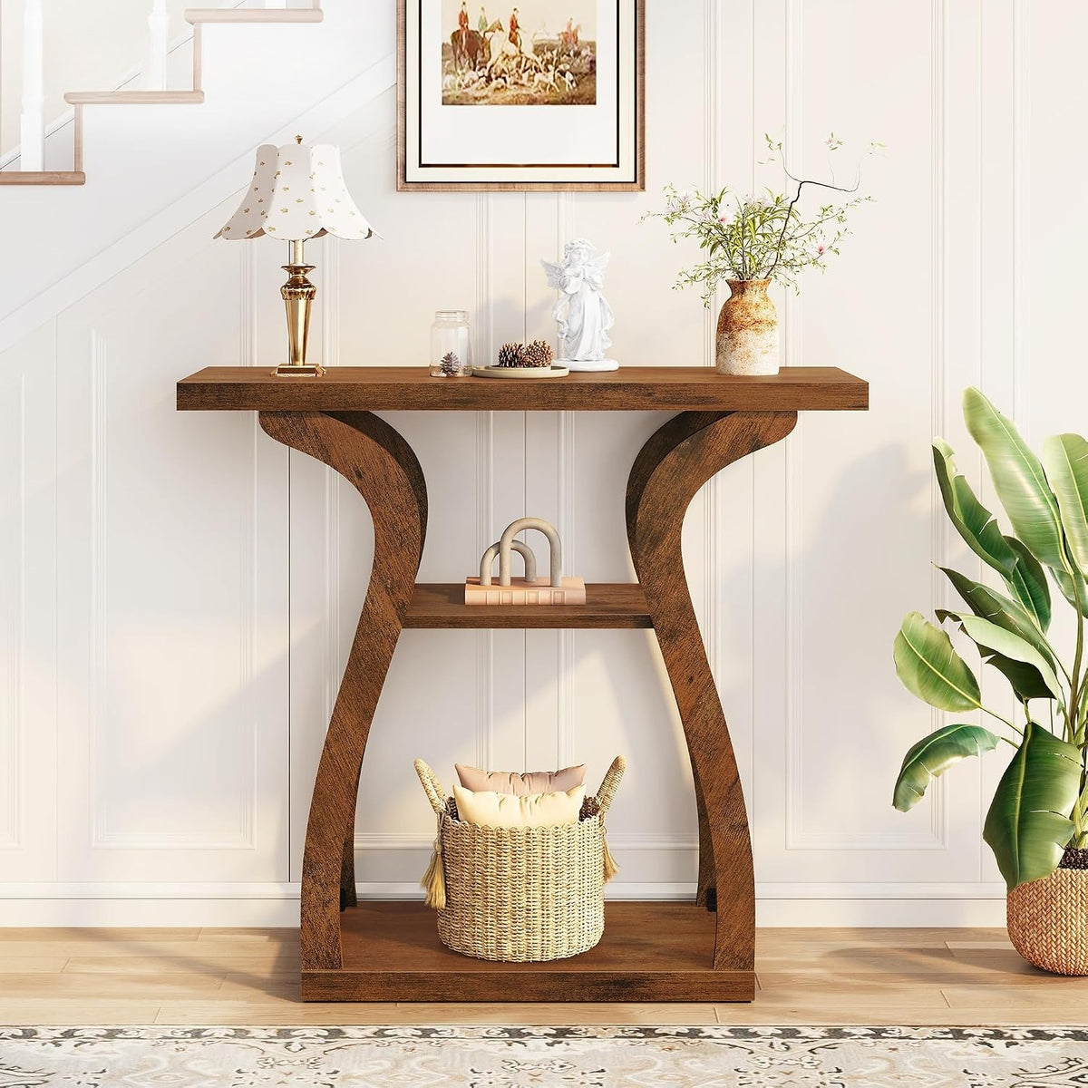31.5" 3-Tier Farmhouse Console Table